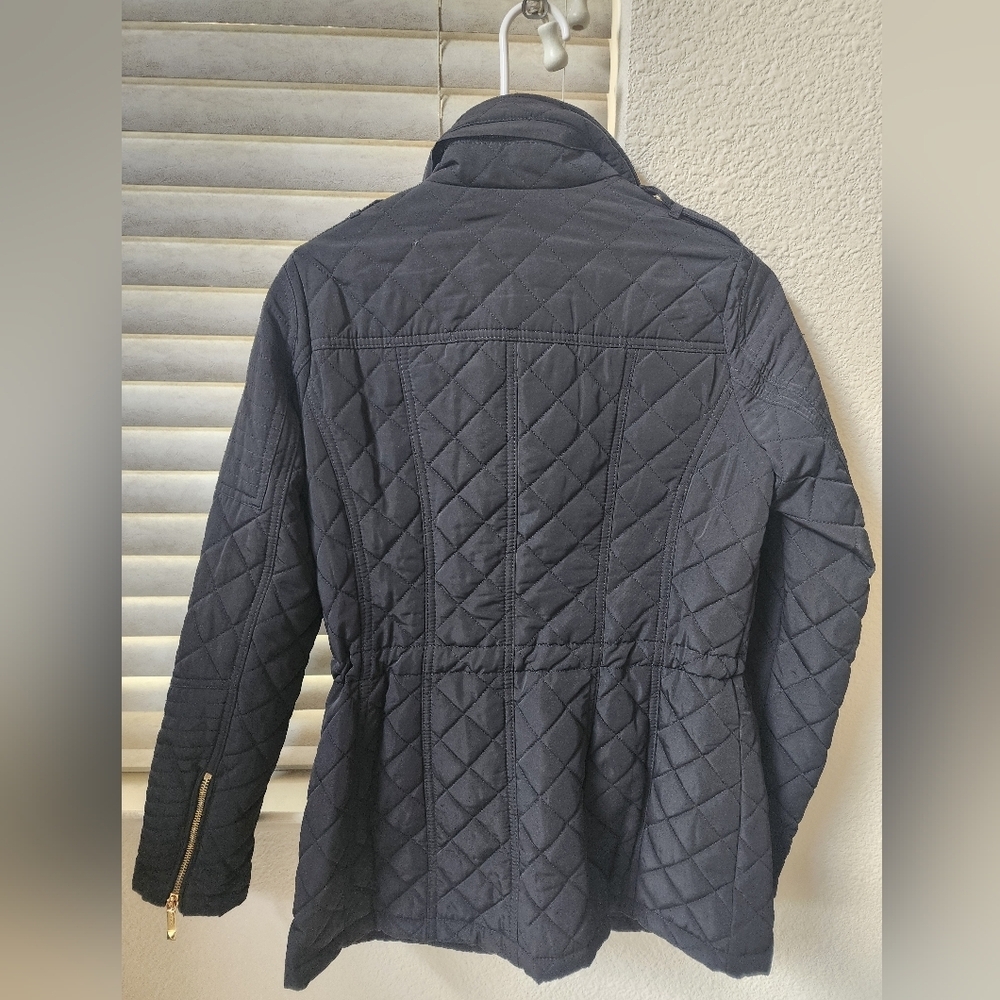 Michael Kors Black Quilted M65 Field Jacket | Pink Trim & Gold Hardware XSP - Picture 10 of 16